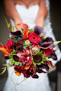 Purple Calla Lilies and Sun flower Heads